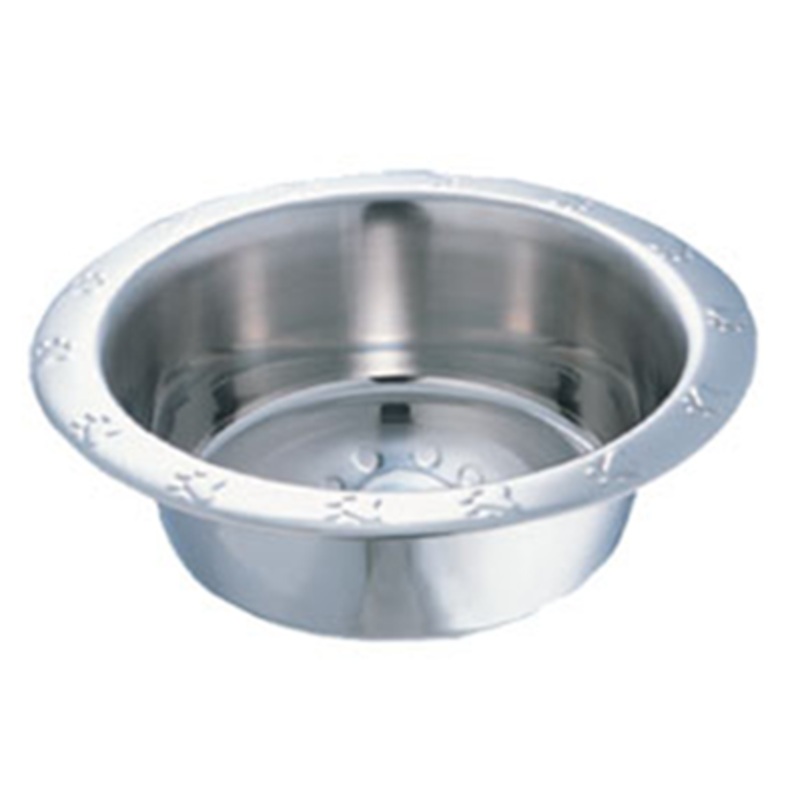 Indipets Wide Rim Embossed Paw Dish 2 Quart