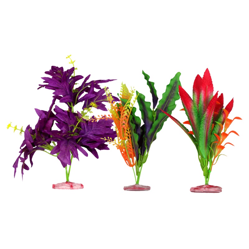 Aquamate – Medium Silk Plants Bright (3pk) 3pk Bright