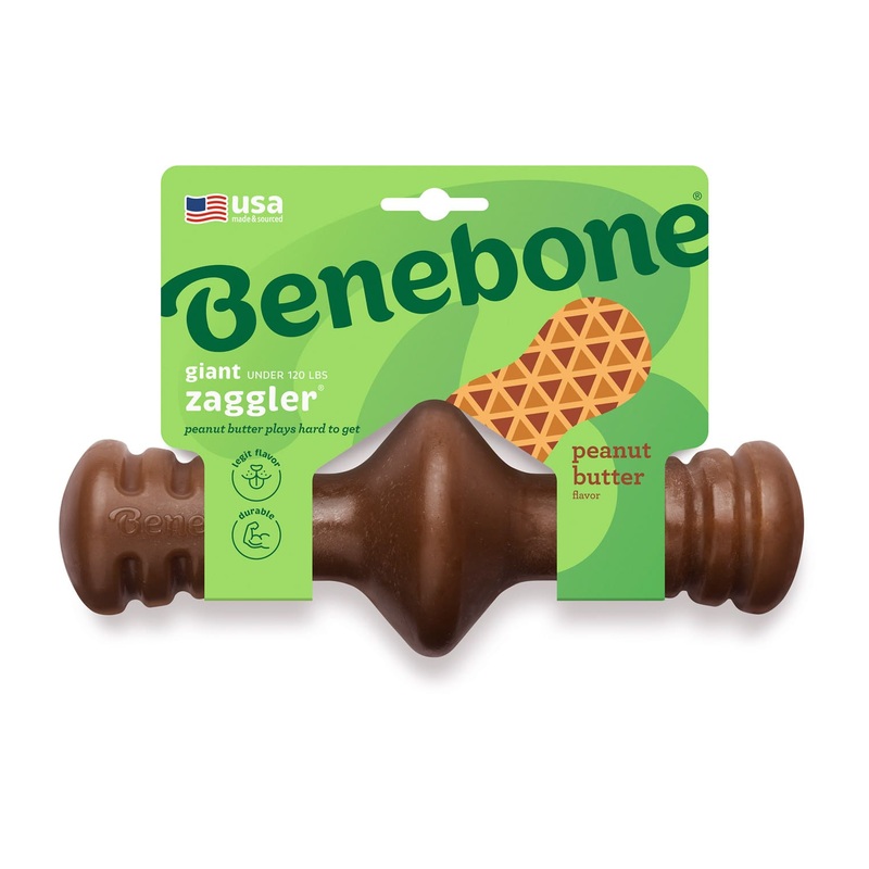 Benebone Zaggler Dog Chew Toy Peanut – Medium