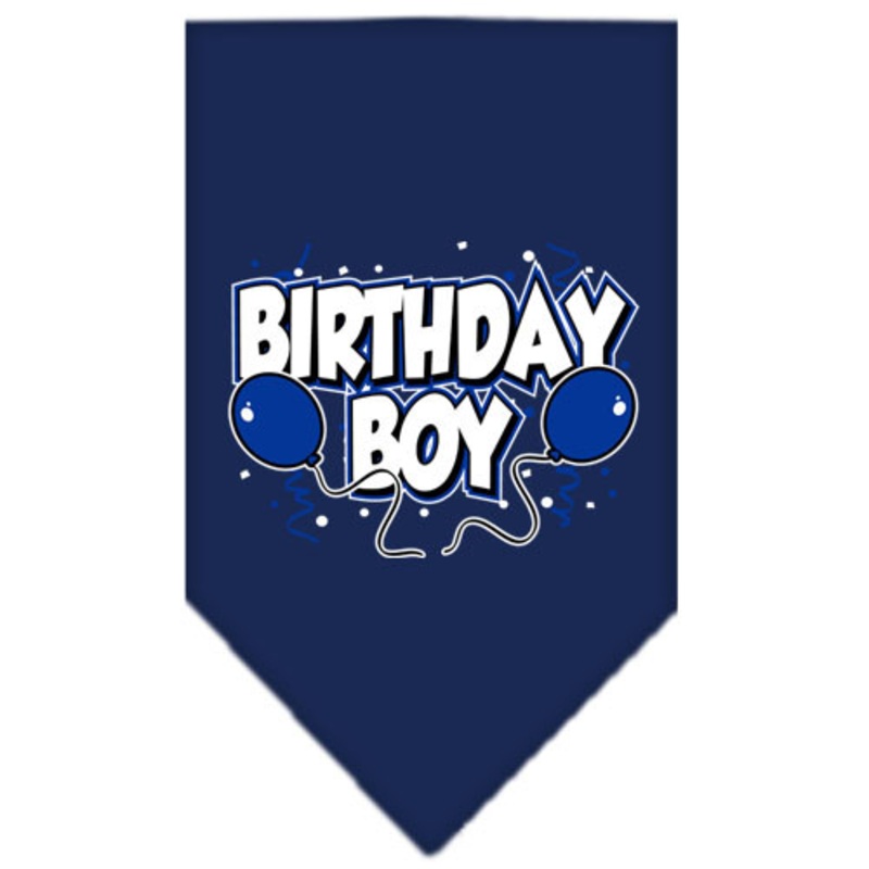 Birthday Boy Balloons Tie-on Pet Dog Bandana Small – 14″ x 14″ square