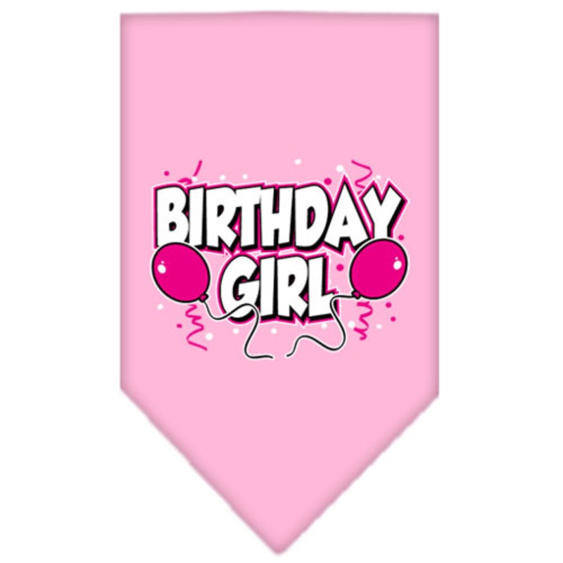 Birthday Girl Balloons Tie-on Pet Dog Bandana Small – 14″ x 14″ square