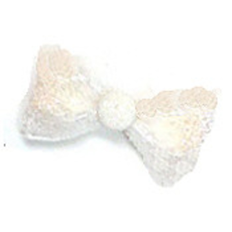All That Glitters Dog Hair Bow Barrette – White Alligator Clip