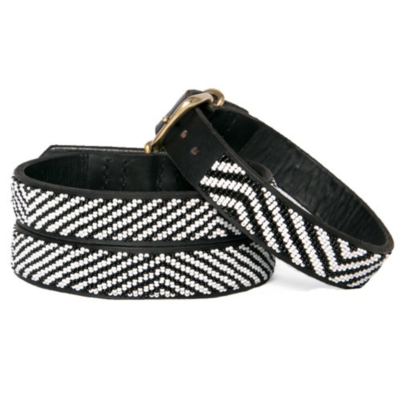 Zebra African Beaded Collar & Leash Collection