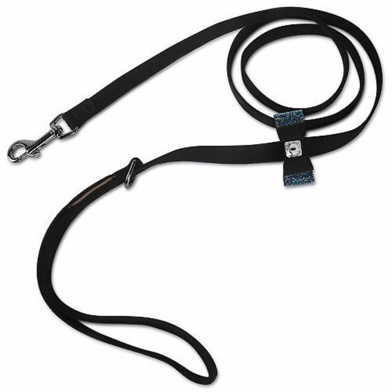 Black Aurora Borealis Crystal Stellar Big Bow Leash