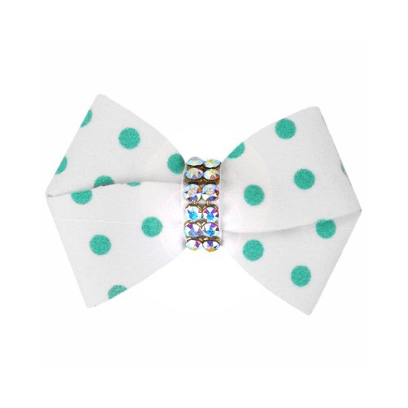 Bimini Polka Dot Nouveau Bow Hair Bow with AB Giltmore Barrette