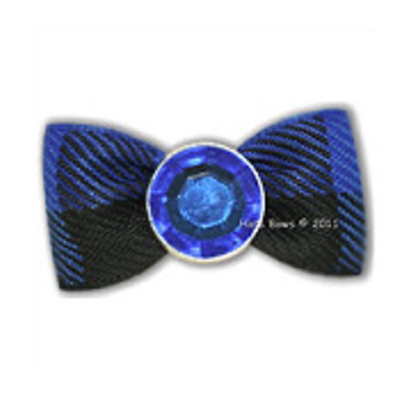 Dog Bow Barrette – Crystal Blue Bands