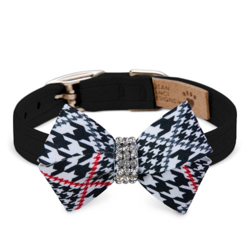 Classic Glen Houndstooth Nouveau Bow Collar Usually ships in 2-3 weeks. In stock items will ship in 2-4 business days or with the balance of your order.