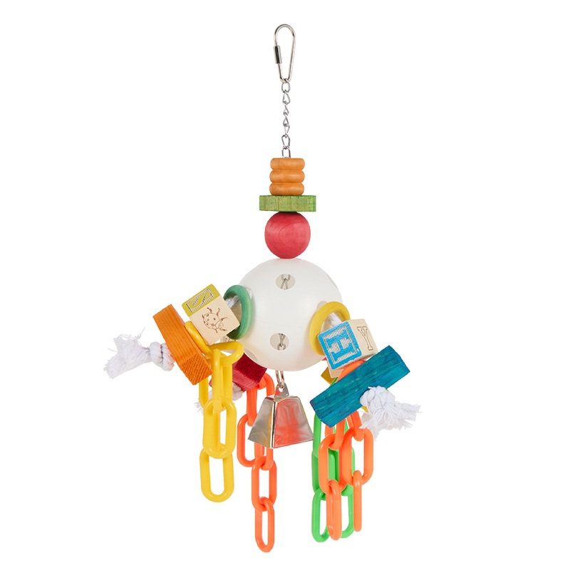 All Living Things Plastic Ball and Chains Chew Bird Toy Size^Large