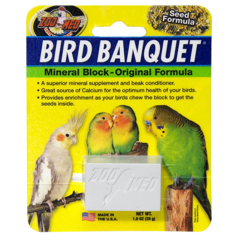 Zoo Med Bird Banquet Original Seed Formula Mineral Block White 1oz 1ct SM