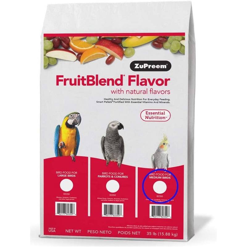 ZuPreem FruitBlend Bird Food Medium Birds 35 lb