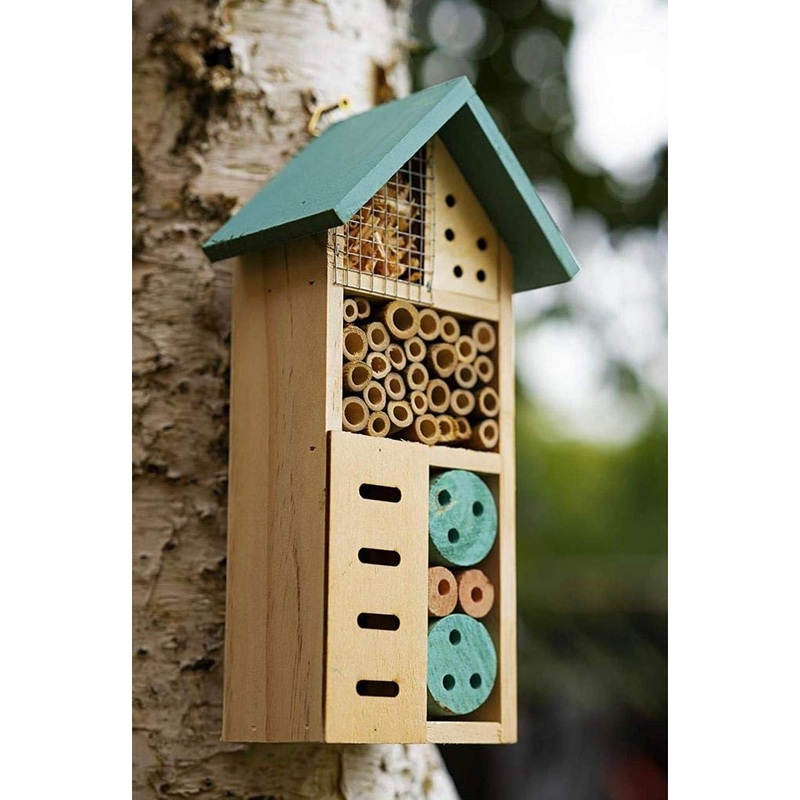 ALAYSTAR Premium Wooden Garden Insect Hotel Nest Shelter for Bees Insects Ants Lady beetles And All Types of Insects (SMALL WOODEN INSECT HOME)