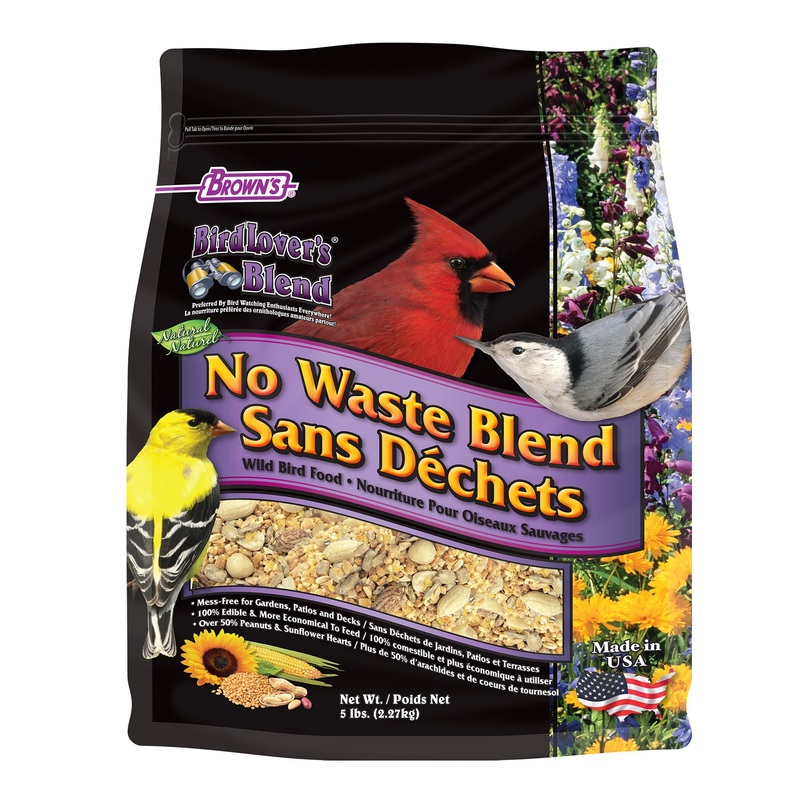 Brown’s BirdLover’s Blend Natural No Waste Blend Wild Bird Seed Size^5 Lb