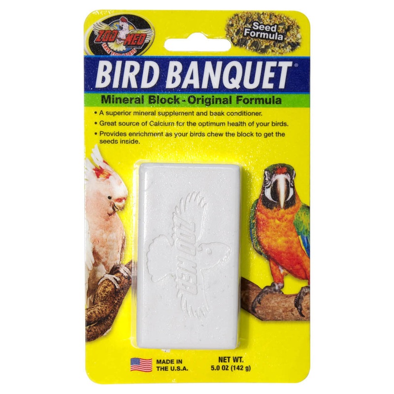 Zoo Med Bird Banquet Original Seed Formula Mineral Block White 5oz 1ct LG