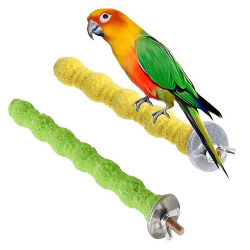 ZKSXOA 2pcs Parrot Perches Colorful Birdcage Scrub Stand Bar for Bird Parrot Budgies Parakeet Cockatiels Conure Lovebird Cage Paw Grinding Toy