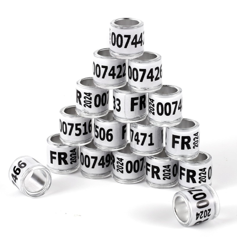 100 pieces multicolor aluminum pigeon leg rings Tauben leg rings identify tapes plastic with 2024 fr training identify birds footring white