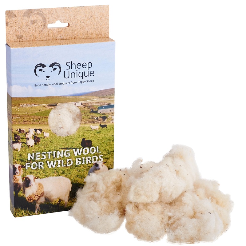 Bird nesting material – 100% pure natural British wool. Soft warm and eco-friendly – made only from high-welfare sheep wool ethically farmed in Orkney.