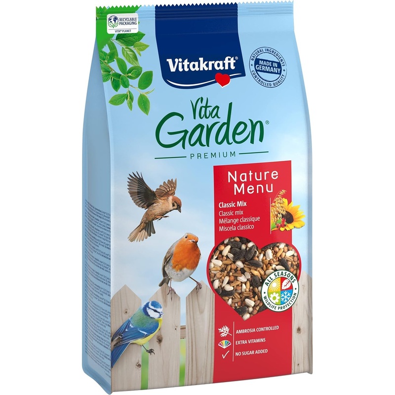 Vitakraft Vita Garden Classic Mix bird food for wild birds with nutrients and vitamins no added sugar (1x 1kg)