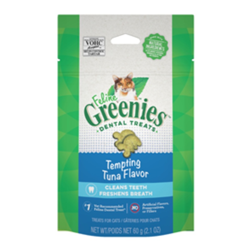 Feline Greenies Dental Treat Tempting Tuna Flavor 2.1 oz.