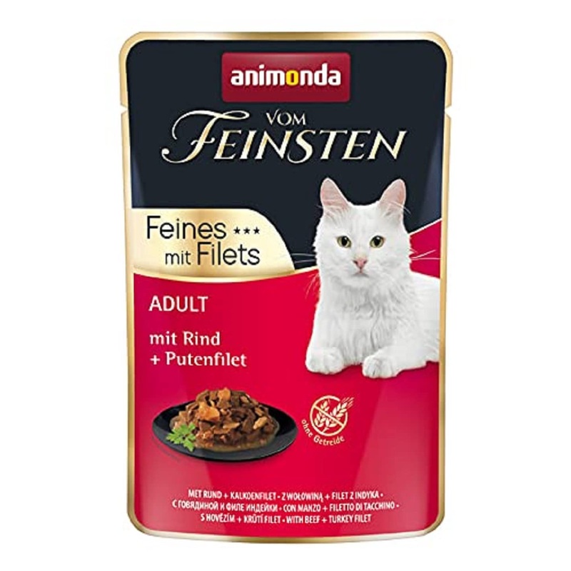 Animonda of the finest adult cat food wet food for adult cats fine with fillets with beef + turkey fillet 18 x 85 g fillets beef 85 g (18 Pack)