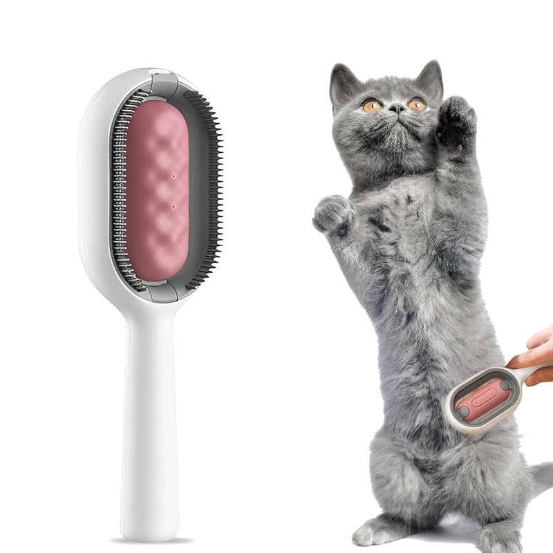 Cats ridge cat brush with water cats brush animal hair remover brush Kurzhaar cat brush Universal Animal Knot Remover for Long Haired & Short Haired Cats Rosa