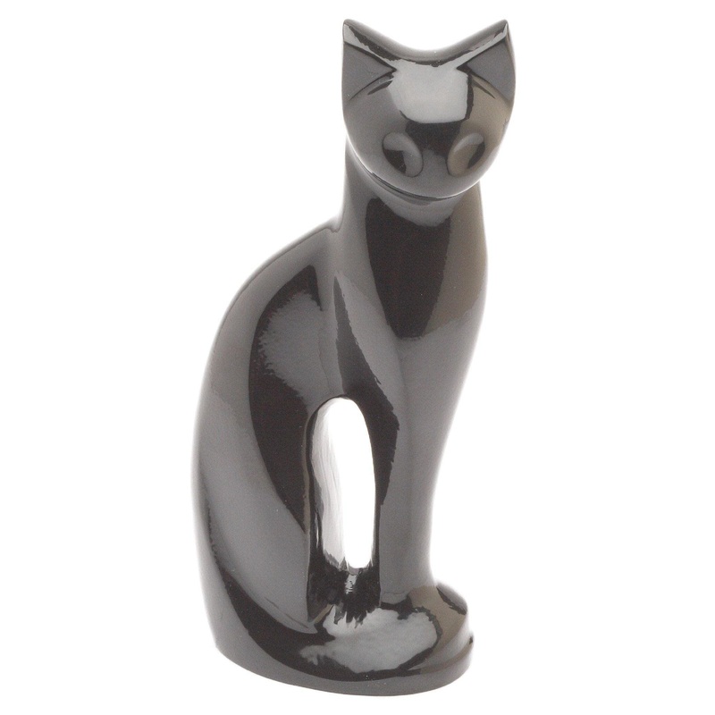 Urns UK Pet Cremation Memorial Urn Cat Black 9.5″