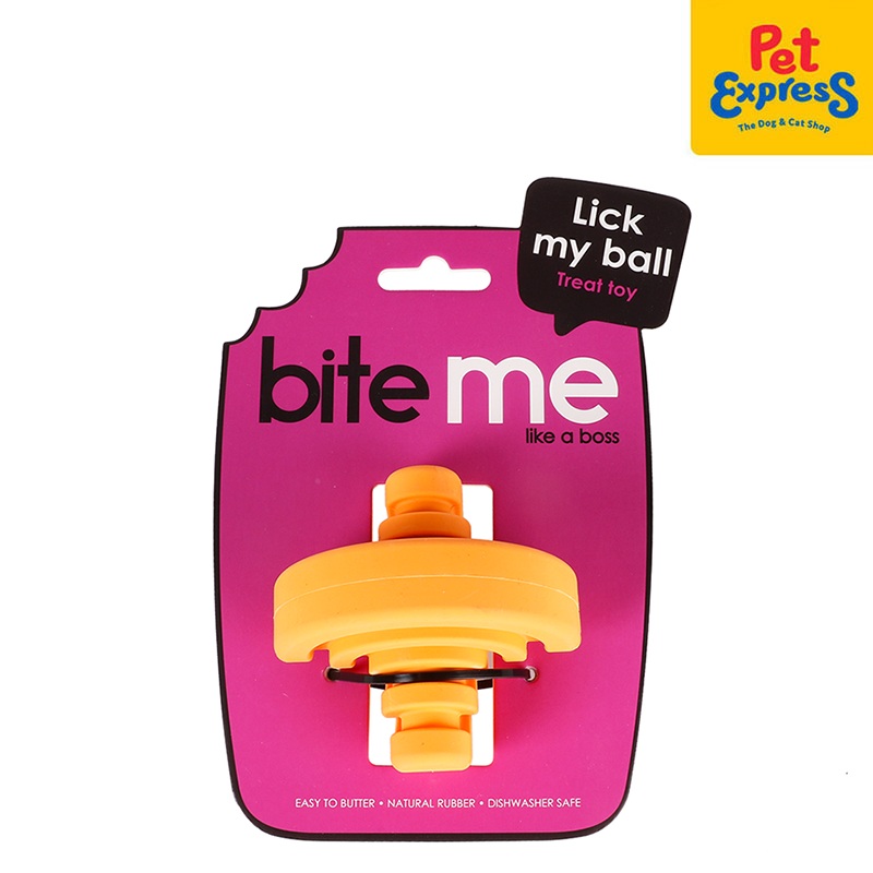 [FOR PRE-ORDER] Bite Me Snack My Ball – Snack Dog Toy Orange