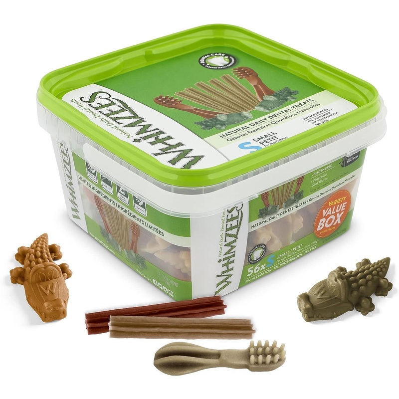 WHIMZEES Natural Daily Dental Chews For Adult Dog Small Breed Variety Box 56 Packs