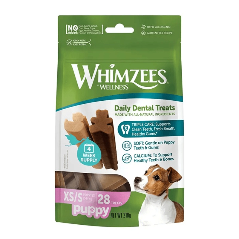 WHIMZEES Natural Daily Dental Chews Puppy XS/S Breed Treats 28 Packs
