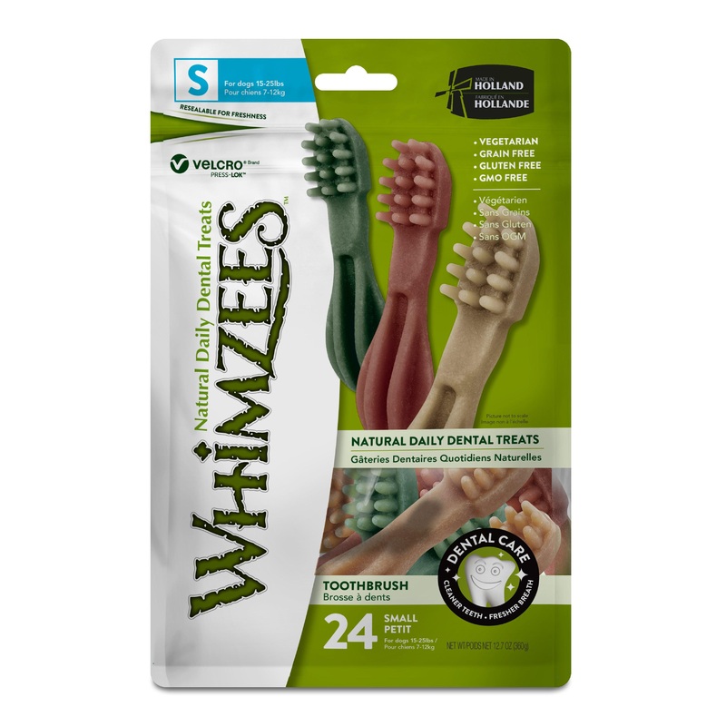 WHIMZEES Natural Daily Dental Toothbrush Chews For Adult Dog Small Breed (7-12KG) 24 Packs