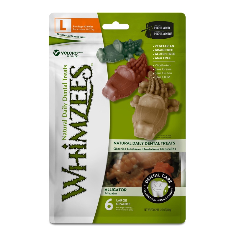 WHIMZEES Natural Daily Dental Alligator Chews For Adult Dog Large Breed (18-27KG) 6 Packs
