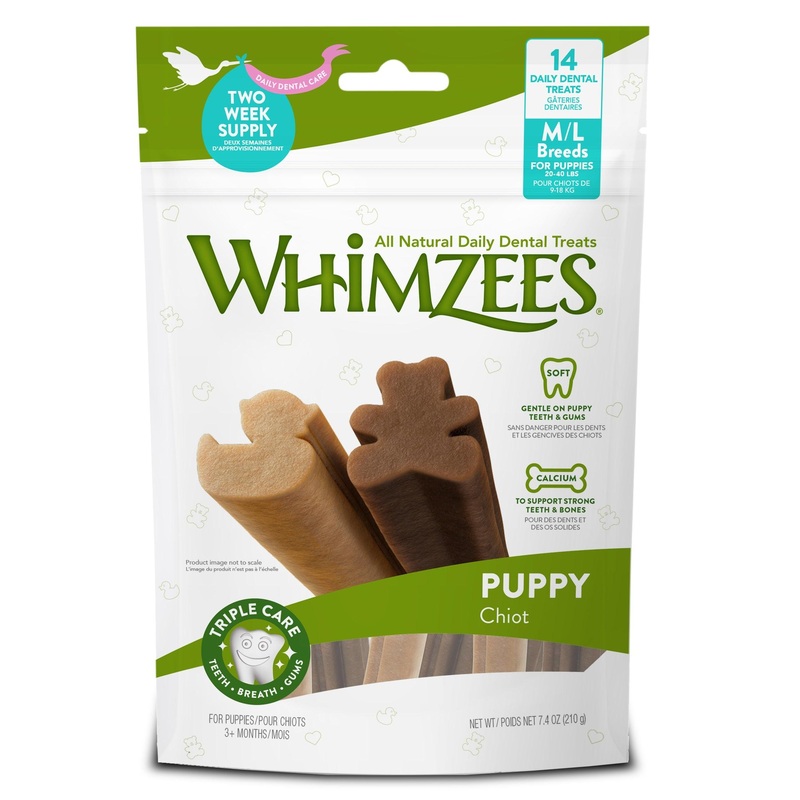 WHIMZEES Natural Daily Dental Chews Puppy M/L Breed Treats 14 Packs