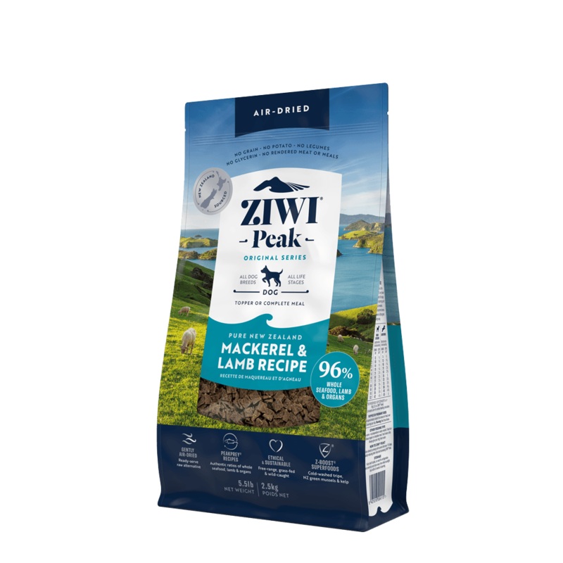 ZIWI PEAK Dog Air Dried Mackerel & Lamb – 2.5kg