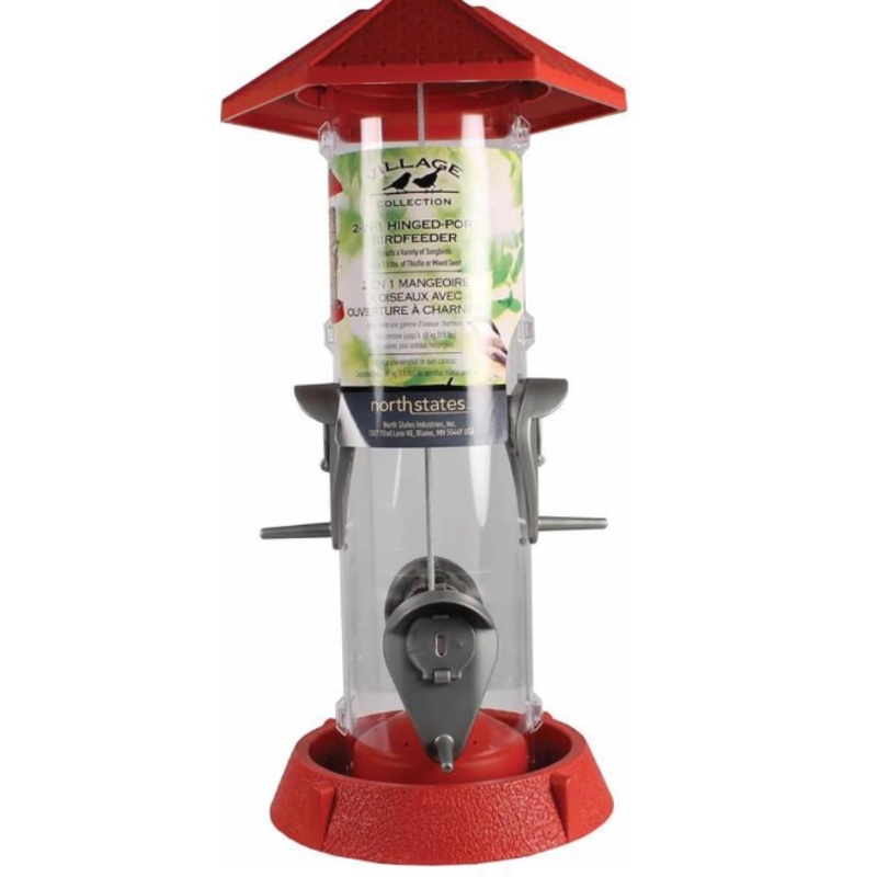 2-in-1 Hinged-Port Bird Feeder – 1.5lb capacity – Multiple Colors