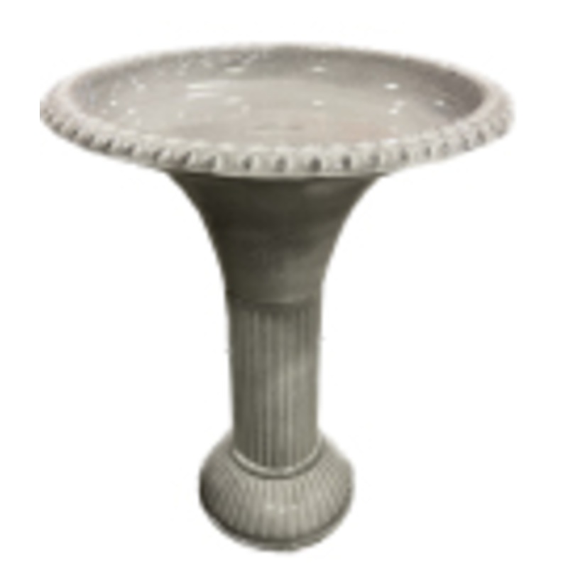 18″ Ironstone Bird Bath Antique White