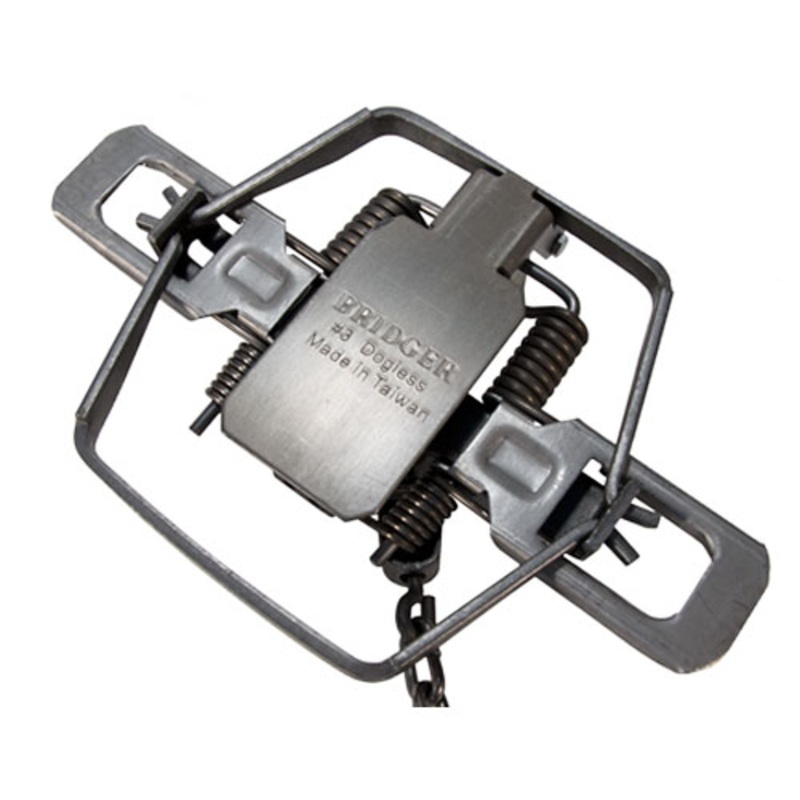 #3 Bridger Dogless Coil Spring Trap (4 Coiled/Offset Jaws) – DOZEN