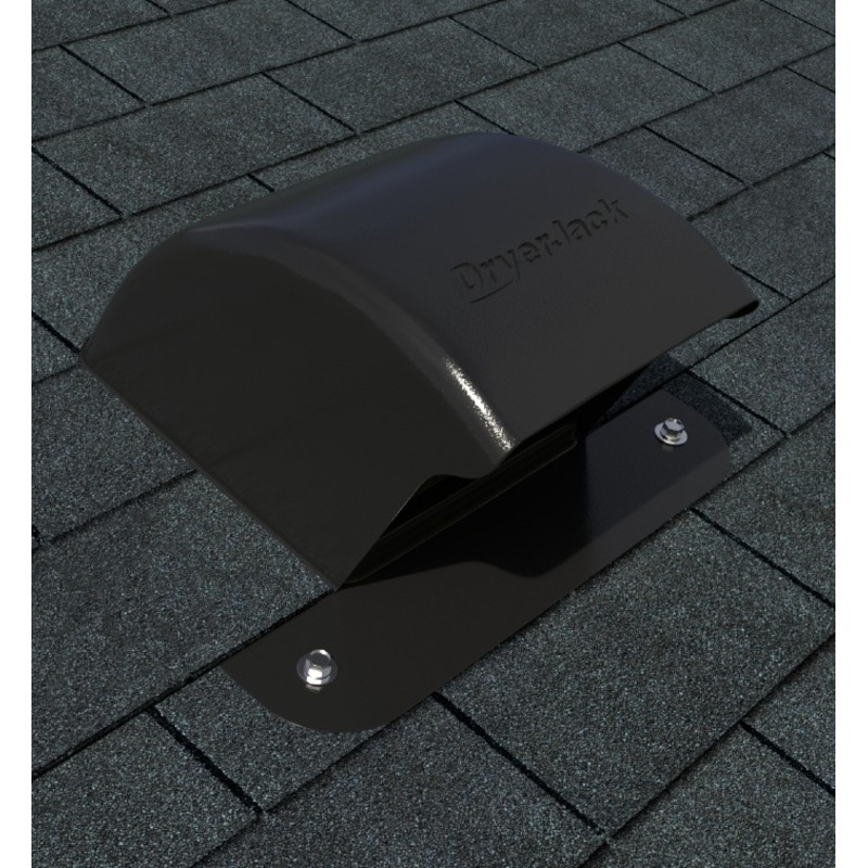 DryerJack Low Profile Roof Vent With RoofNeck- Black
