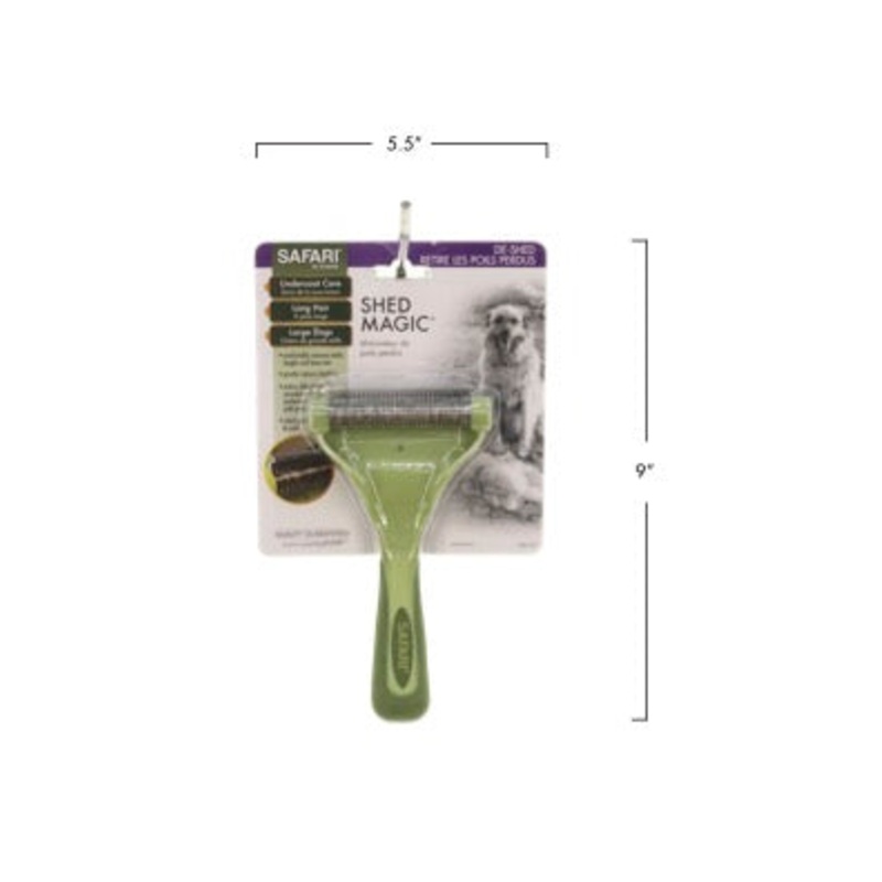Safari by Coastal Shed Magic De-Shedding Tool for Dogs with Medium to Long Hair