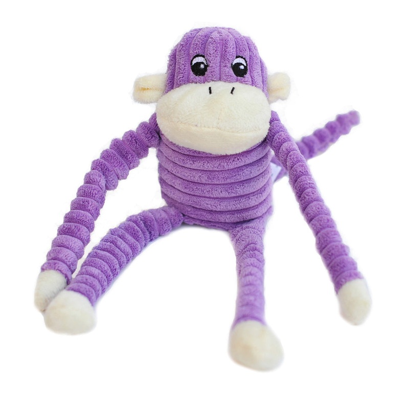 ZippyPaws Spencer Crinkle Monkey Purple Small