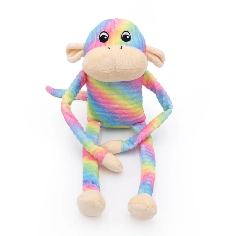 ZippyPaws Spencer the Crinkle Monkey – Large Rainbow