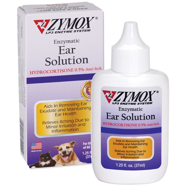 Zymox Ear Solution w/ .5% hydrocortisone – 1.25 oz. bottle