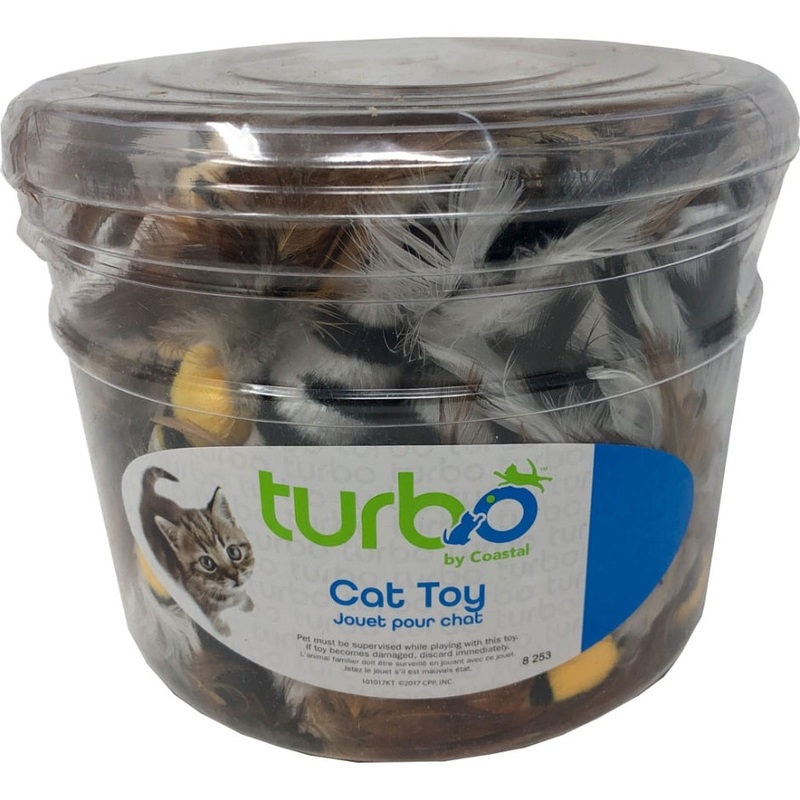 TURBO FEATHER TOYS CANISTER|51 PIECE|MULTI