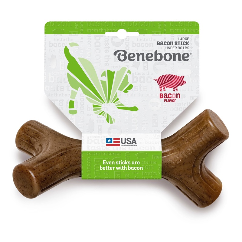 Benebone Bacon Stick Durable Dog Chew Toy Large