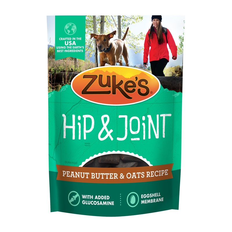 Zukes Hip And Joint Dog Treats, Soft And Chewy Natural Bag Of Treats Bites, Peanut Butter And Oats Recipe 1lb