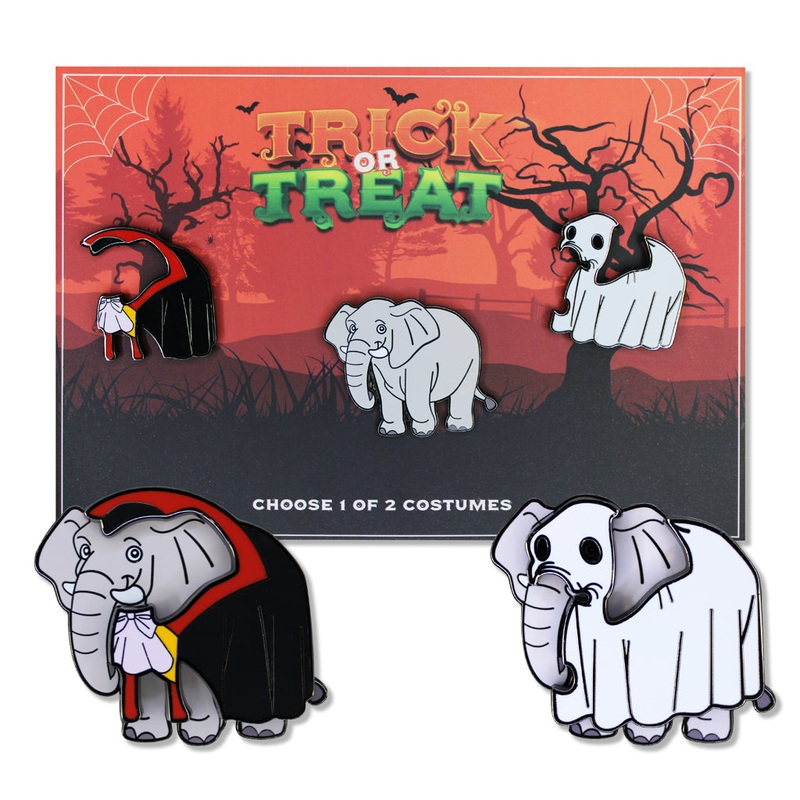 Trick-or-Treat Elephant Magnetic Costume Pin Set