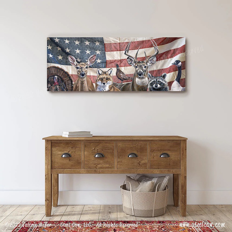 “Deer Friends” Americowna Collection Canvas Prints, 5 sizes available