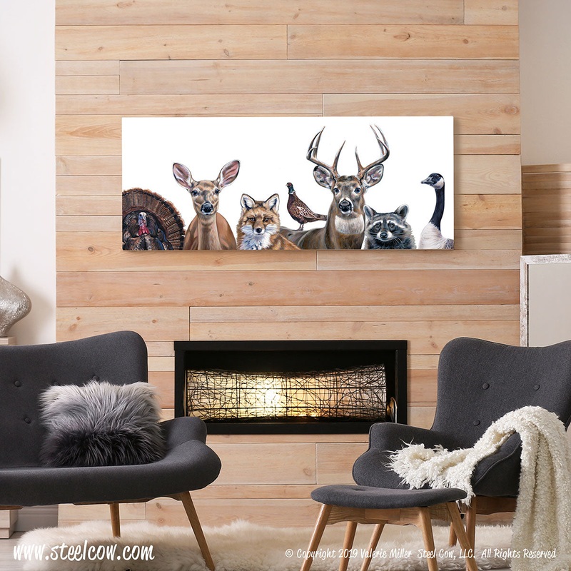 “Deer Friends” White edition Canvas Prints, 3 sizes available