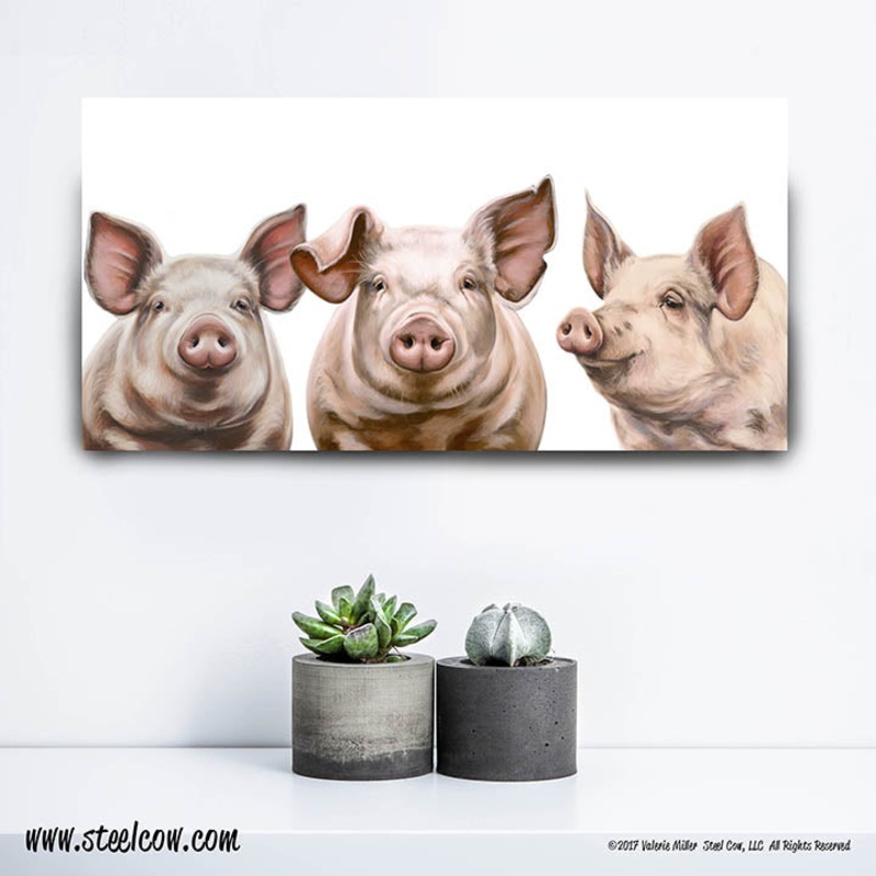 “Here, Piggy, Piggy, Piggy” Canvas Prints (3 sizes)