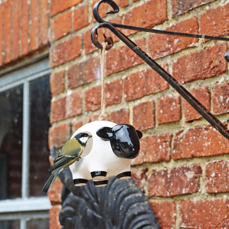 ‘Woolie’ Hanging Ceramic Sheep – Bird Feeder
