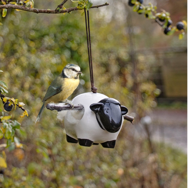 ‘Woolie’ Hanging Ceramic Sheep With Nesting Wool