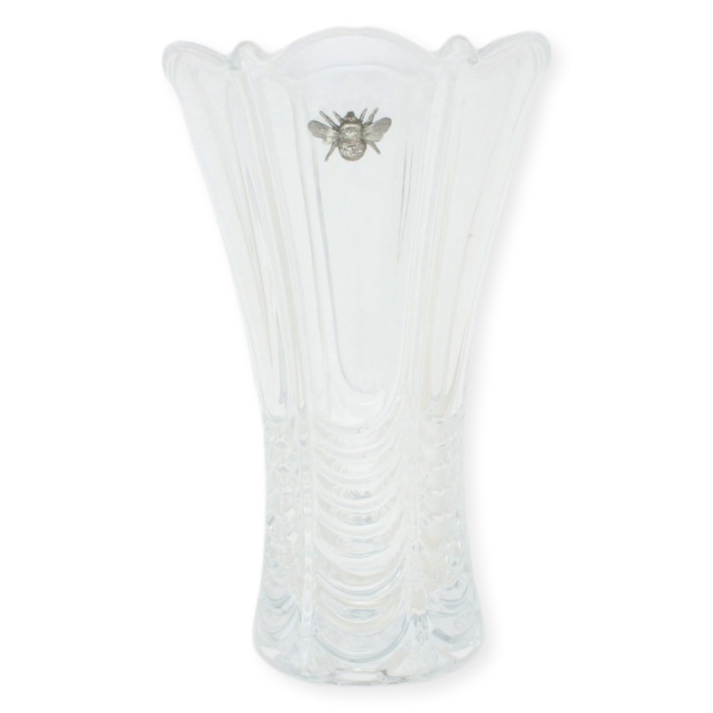 Bee’s and Butterflies Glass Fluted Flower Vase